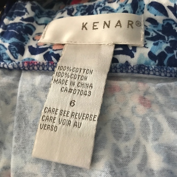 Kenar Mini Skirt Cotton Floral print tennis prep pleated blue red white 6 - Picture 8 of 9